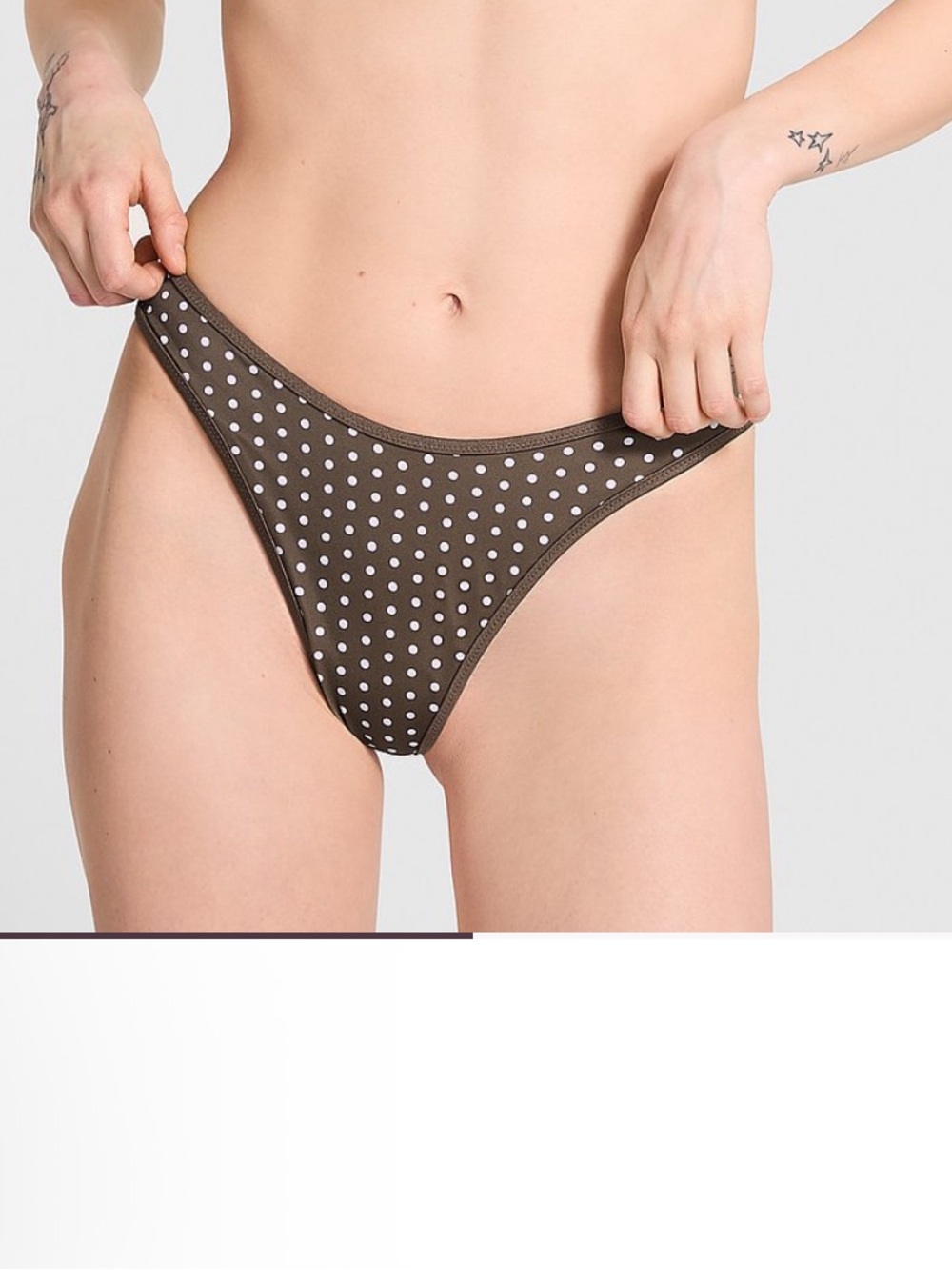Classic Dot Brown Frankies Bikinis Moon Bay Bikini Bottom